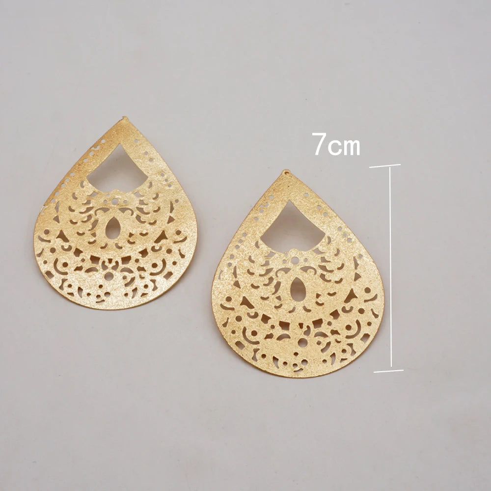 Fashion Jewelry Big Gold Color Round Geometric Earrings Dangle Drop Earrings For Women African Wedding Party Gifts