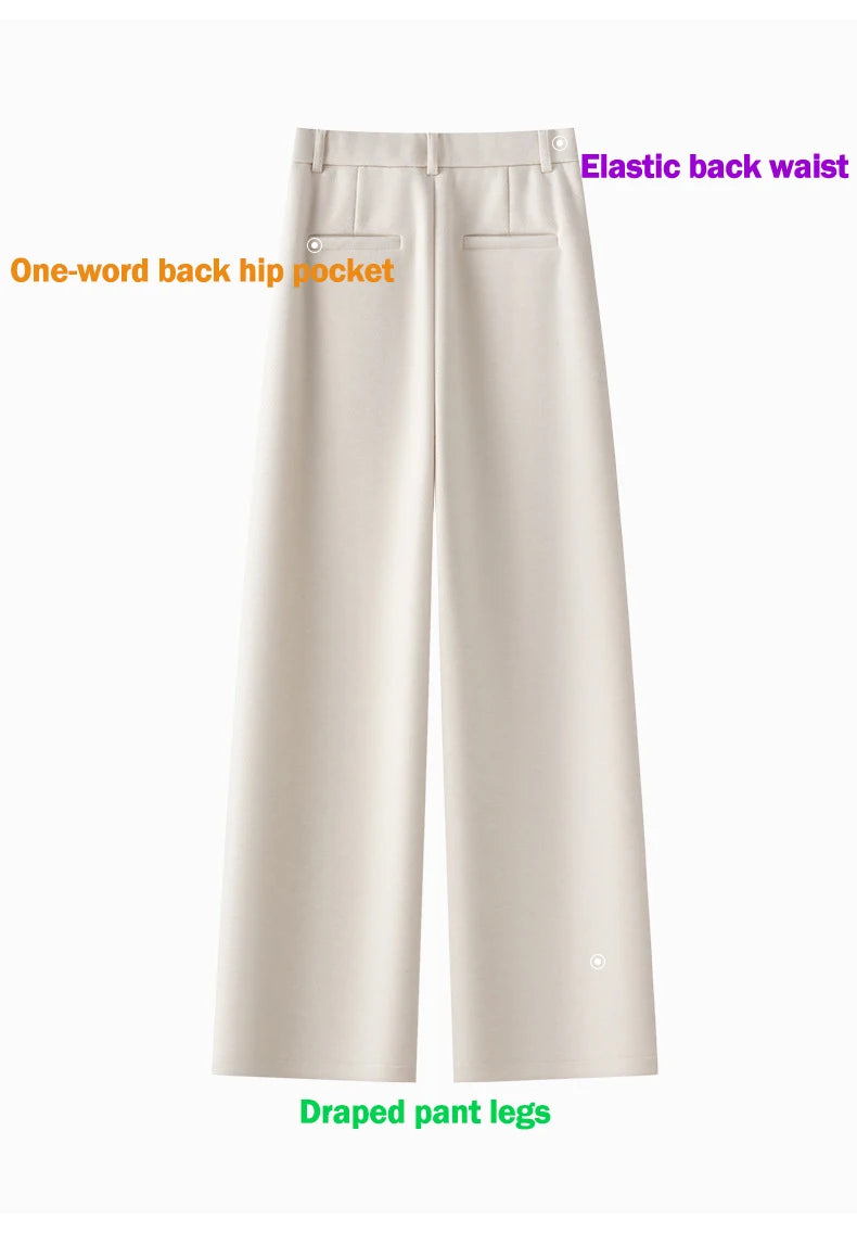 Full Length Textured Woolen Wide Leg Pants For Women