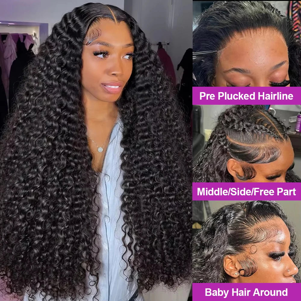 Glueless Deep Wave Water Curl Wig