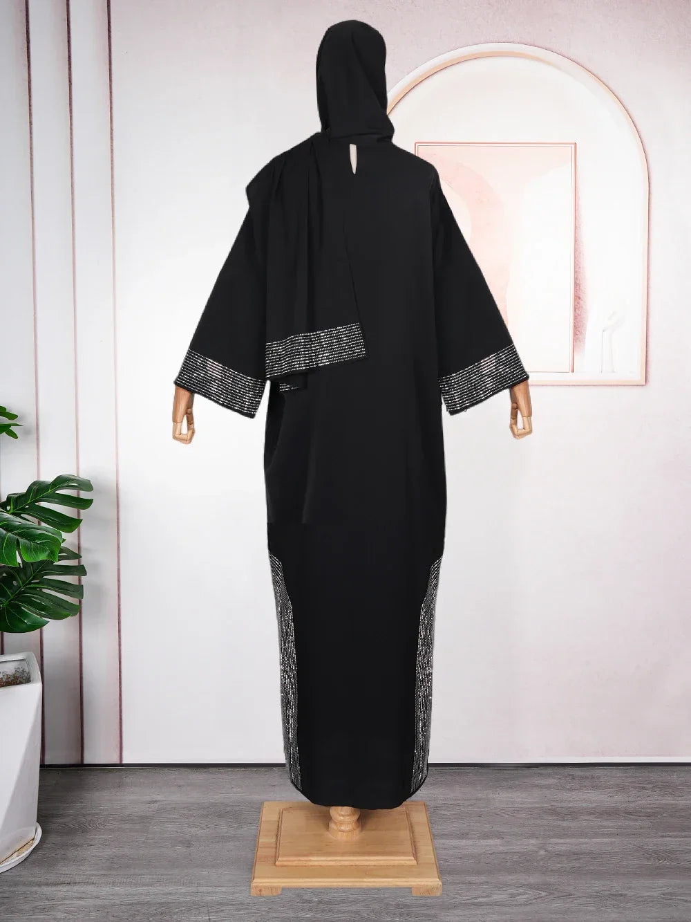 Beaded Chiffon Abaya Dress