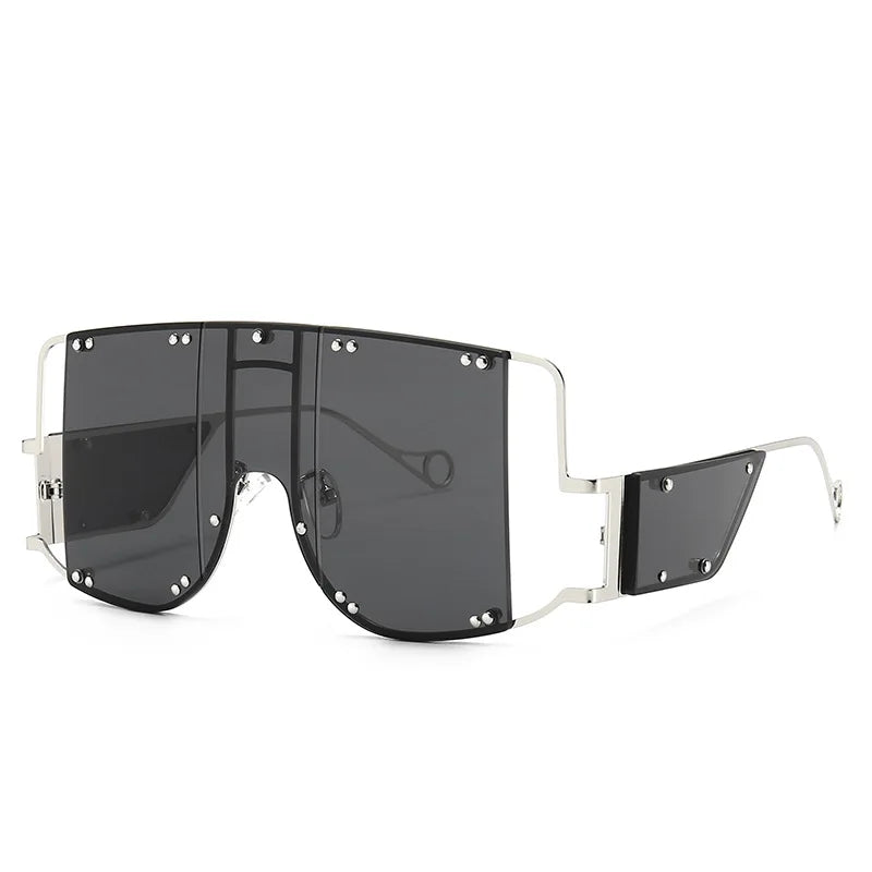 Oversized Mirrored Square Sunglasses