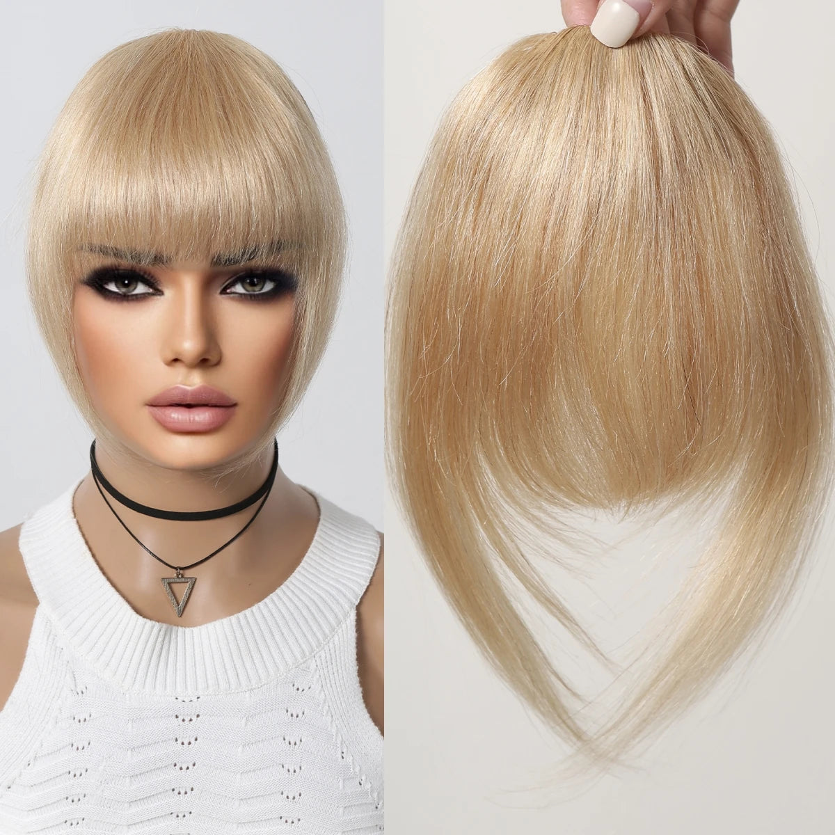 Thick Clip In Human Hair Bangs With Temples for Women