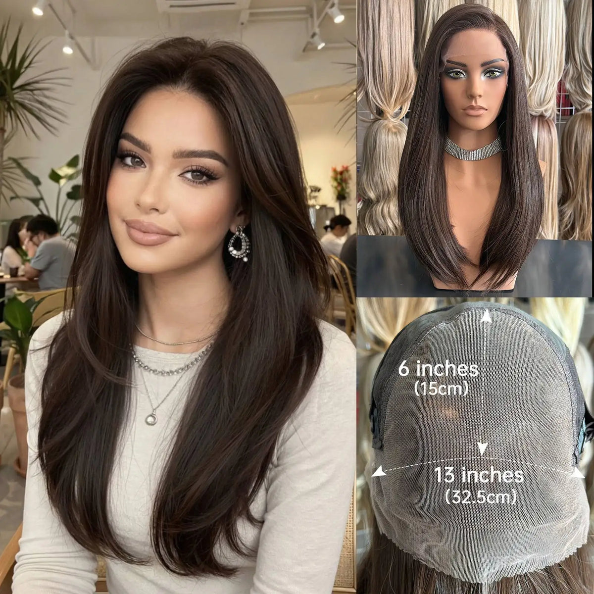 Long Silver Grey Lace Front Wig With Realistic Pre Plucked Hairline for Women