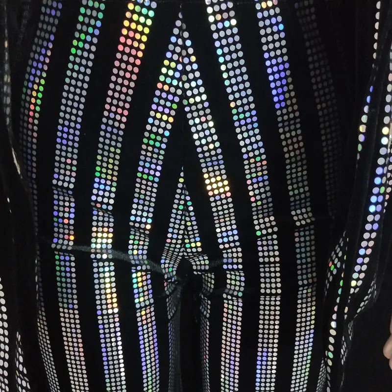 Glitter Sequined Concert Performance Outfit Set for Women