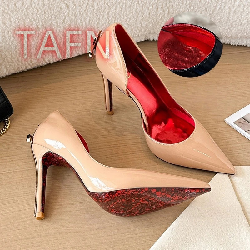 Patent Leather Pointed Toe Stiletto Pumps for Women