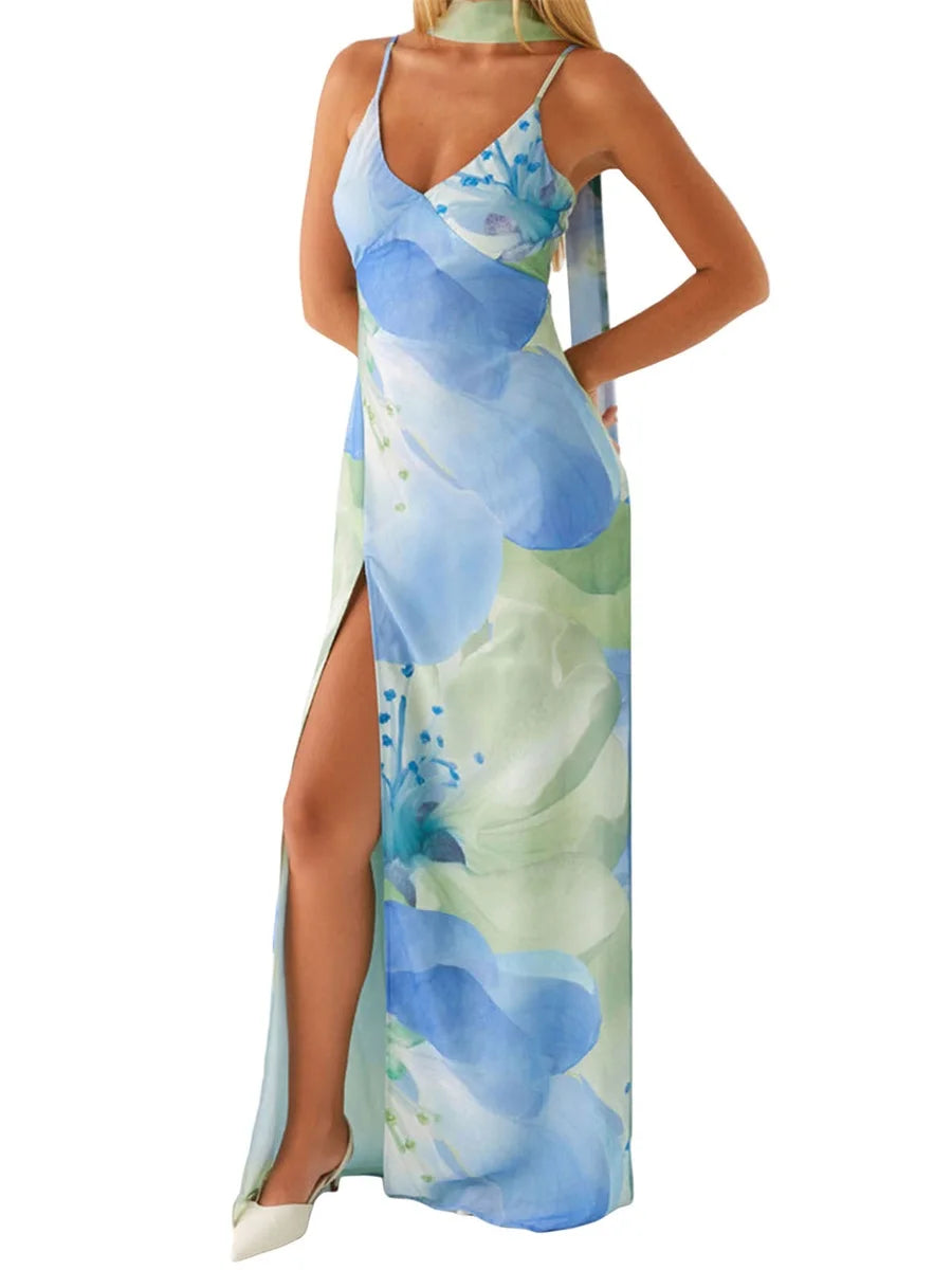 Stand Out in Style with Our Multi-color Halter Print Dress - Available in S, M, L, XL