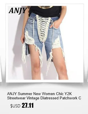 ANJY Summer New Women American Retro Streetwear Camouflage Three-dimensional Pocket Cargo Jeans Casual Trendy Denim Shorts A7672