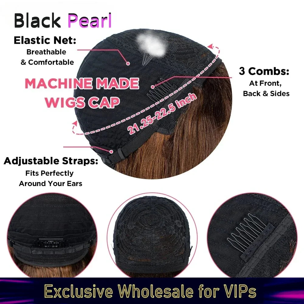 Short Straight Human Hair Bob Wig With Bangs for Women