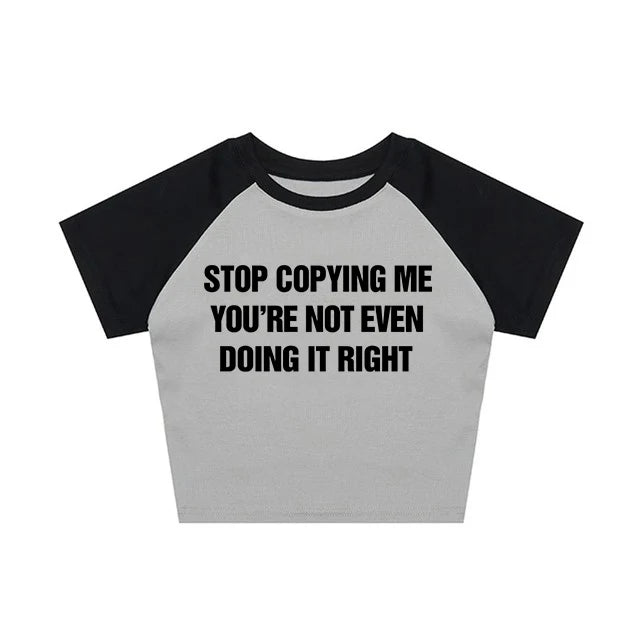 Y2K Letter Print Crop Top