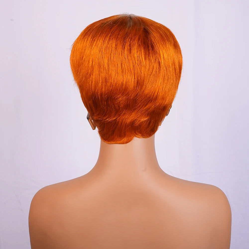 Realistic Short Straight Pixie Cut Human Hair Wig For Women