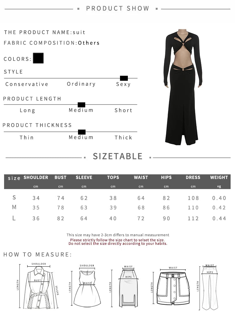 Elegant Hollowed Flowers V Neck Crop Top and Long Skirt Two Piece Set for Women