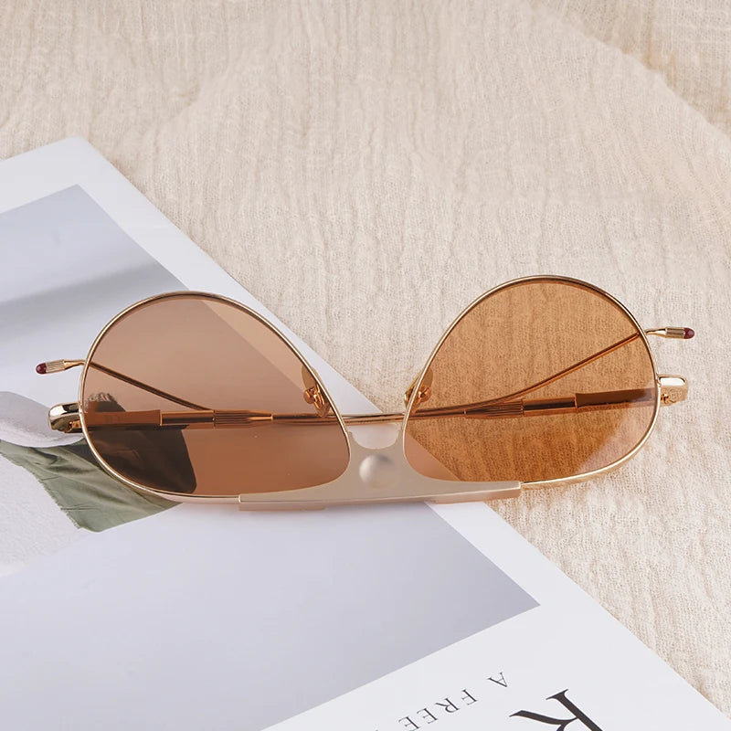 Vintage Oval Alloy Sunglasses