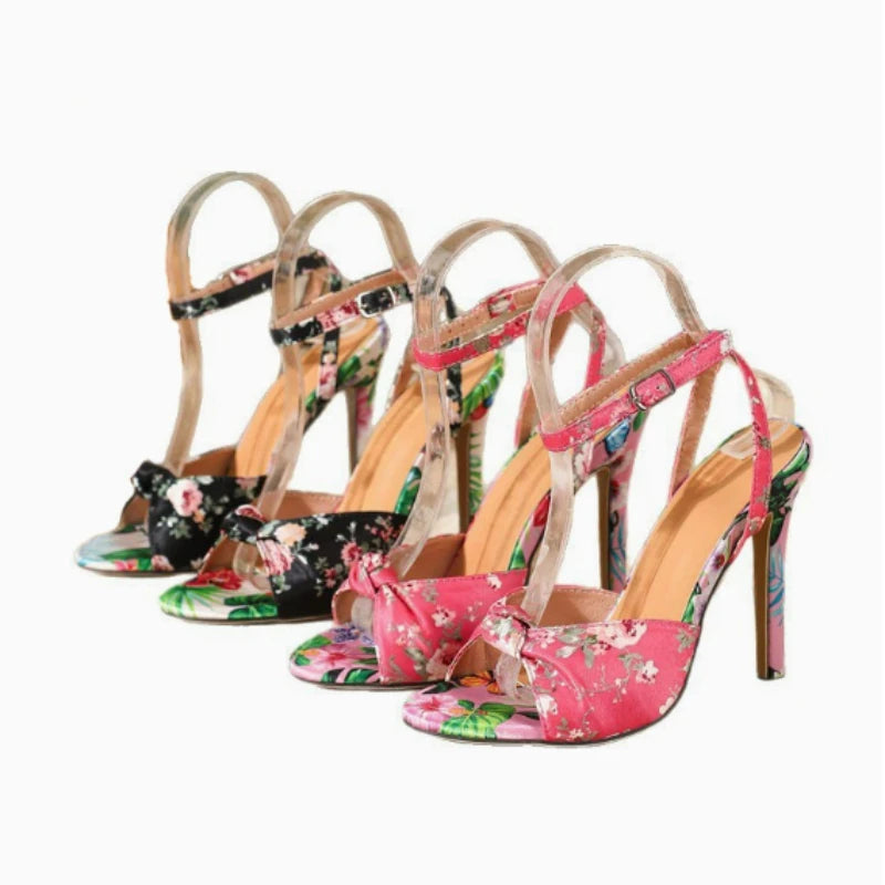 Pink Floral Pointed Pumps