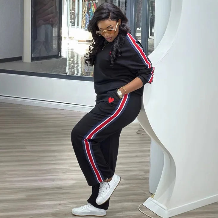Casual Matching Two-Piece Jogger Tracksuit Set for Women