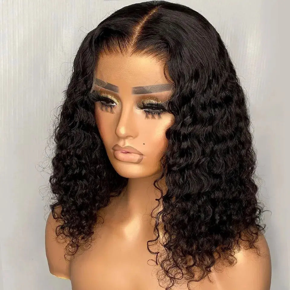 Deep Wave Bob Human Hair Lace Front Wig