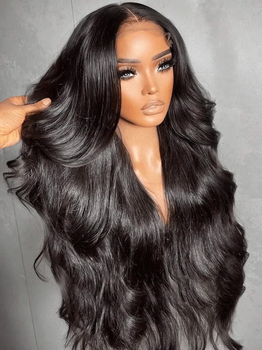 High Definition Transparent 34 Inch Body Wave Lace Front Wig for Women