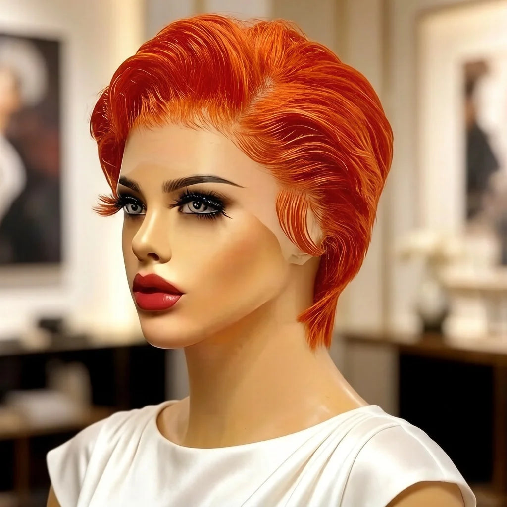 Body Wave 13x4 Lace Front Wig for Women Brazilian Human Hair Short Pixie Cut Wig Pre Plucked 180% Density