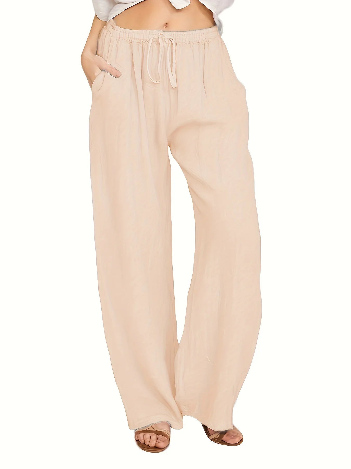 plus Size Women's Loose Cotton Linen Casual Pants 2026 New Style European And American Loose Fit Trousers for Women