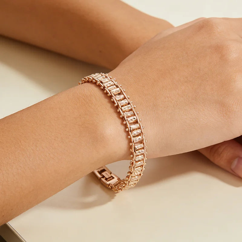 Rose Gold Tone Link Chain Bracelet