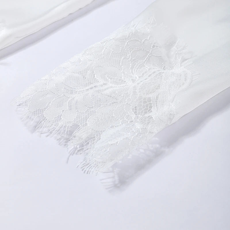 Elegant Lace Patchwork Loose Knee Length Dress for Women