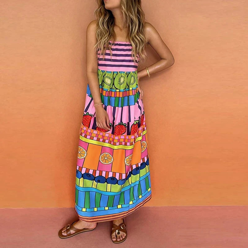Casual Sleeveless Hight Waist Bohe Party Dress Women Elegant Hollow Long Dresses Sexy Off Shoulder Summer Spaghetti Straps Gowns