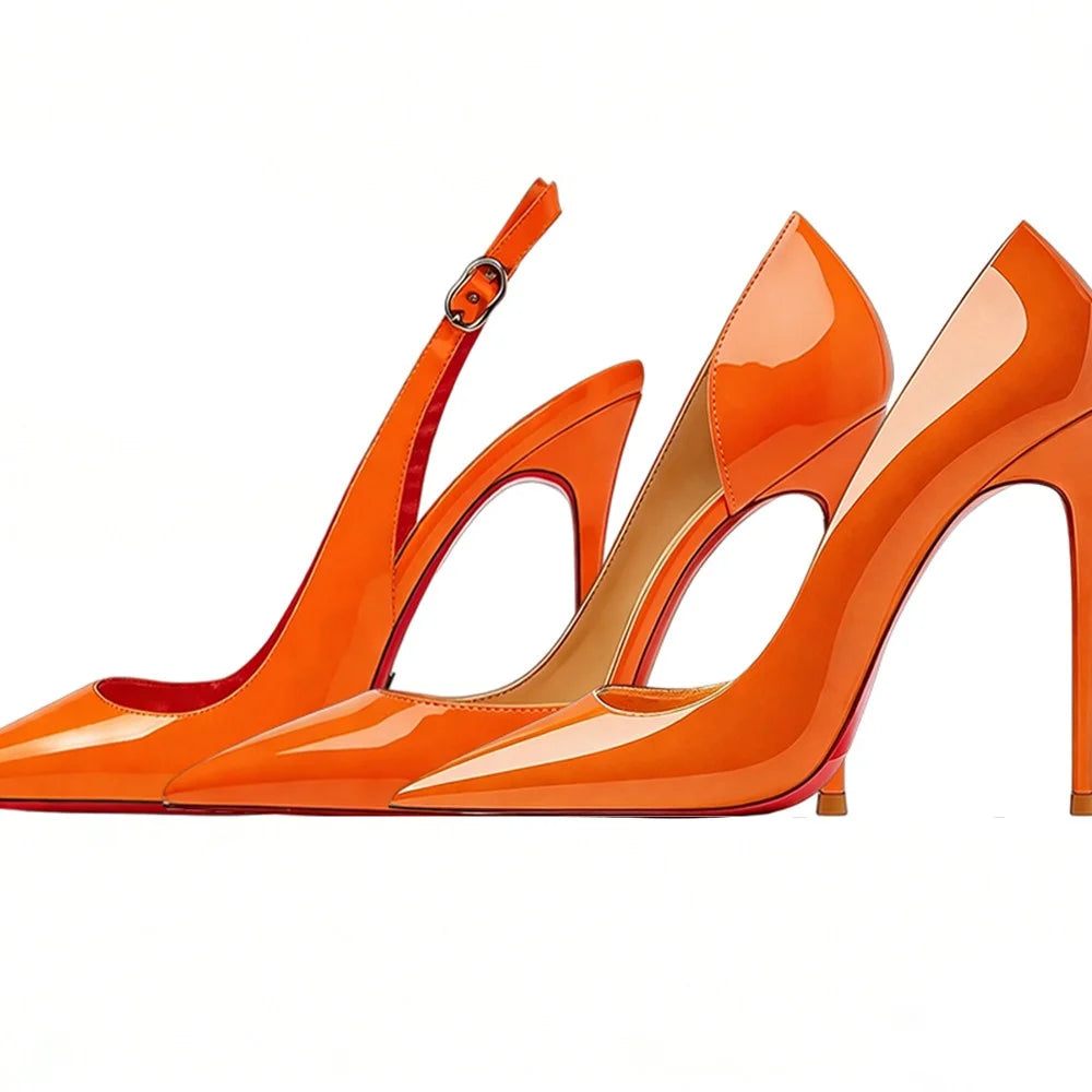 Pointed Toe Patent Leather Stiletto Heels for Women