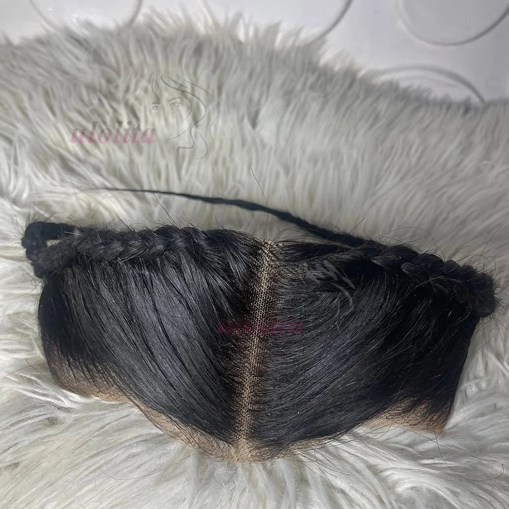 Transparent Straight Lace Frontal With Braids for Women