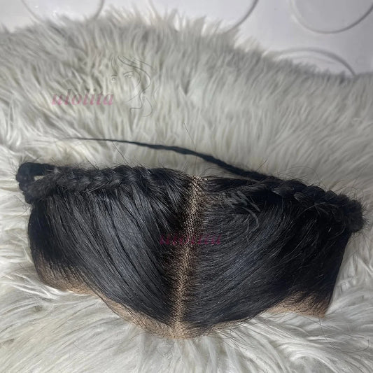 Transparent Straight Lace Frontal With Braids for Women