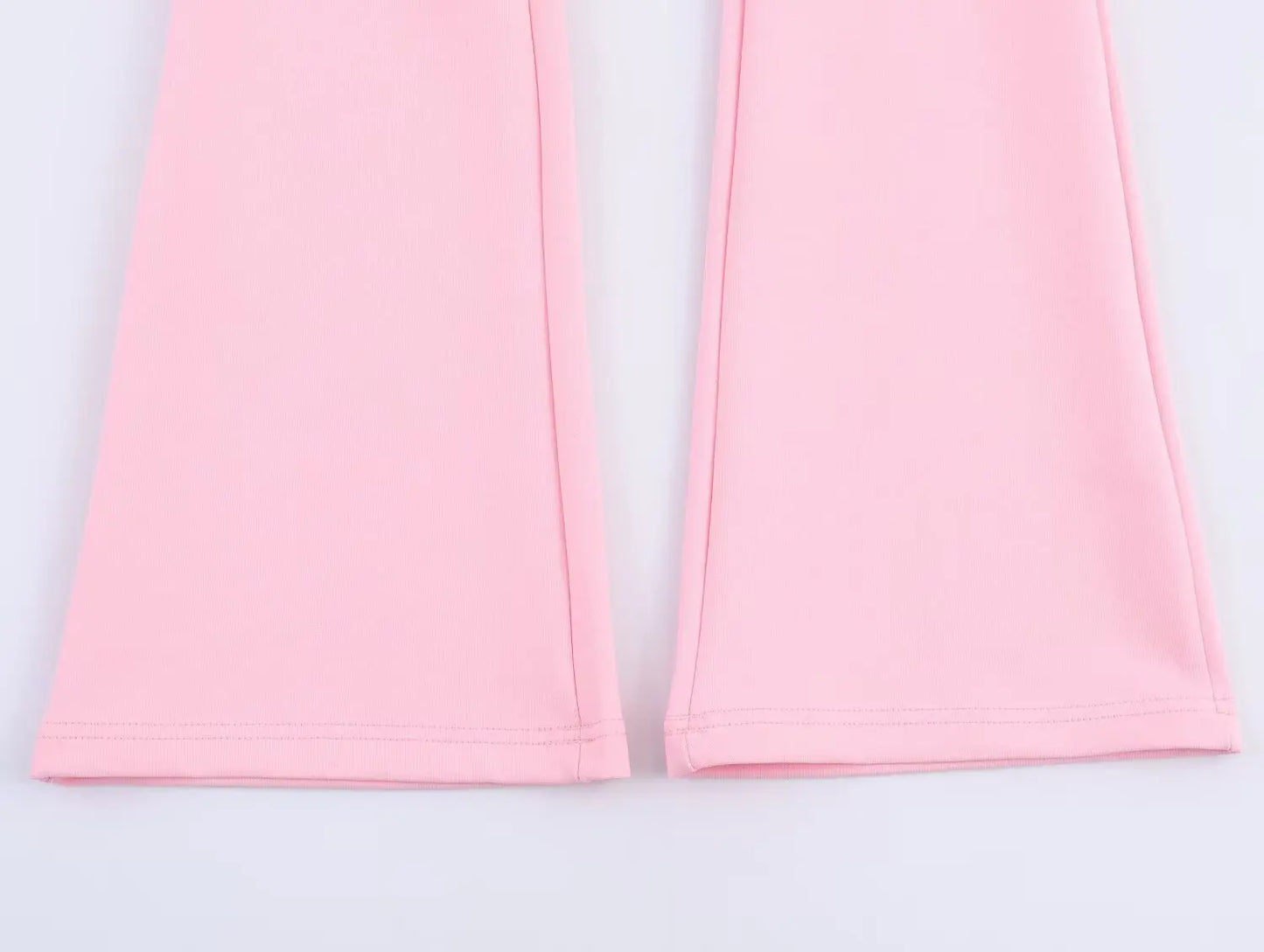 Solid Color Pilot Jacket and Lace-Up Flared Pants Two-Piece Set for Women