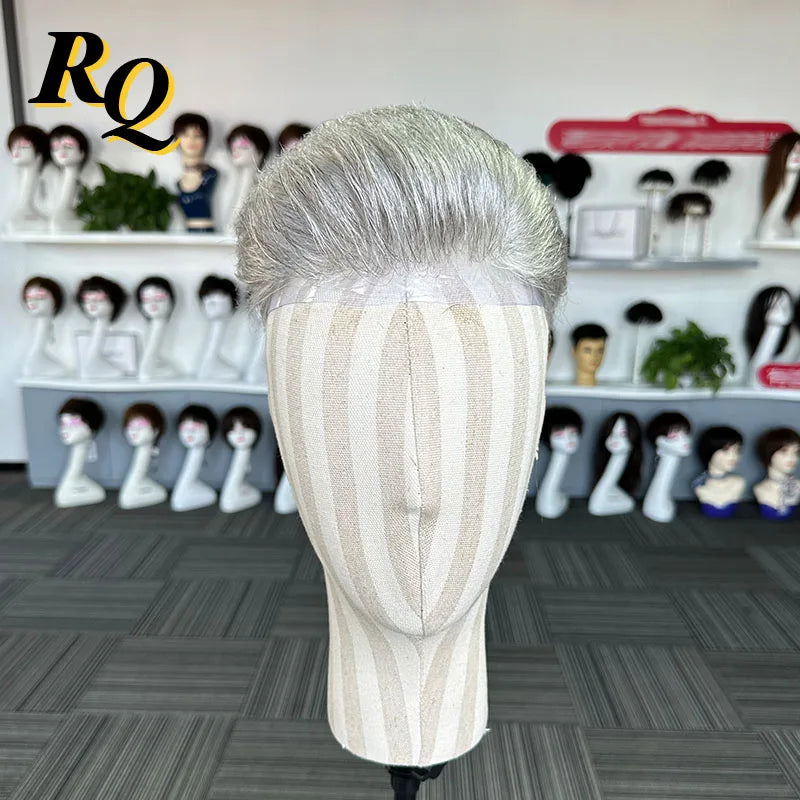 Pre Styled Thin Skin Human Hair Replacement System For Men