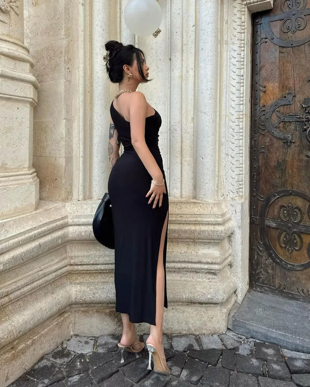 Summer Fashion Sexy Maxi Dress Women New Split Sleeveless Backless Slim Dress Fashion Off Shoulder Club Elegant Party Maxi Dres