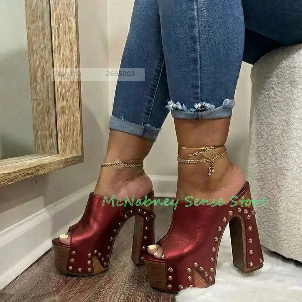 Summer Open Toe Platform Chunky Heel Sandals For Women