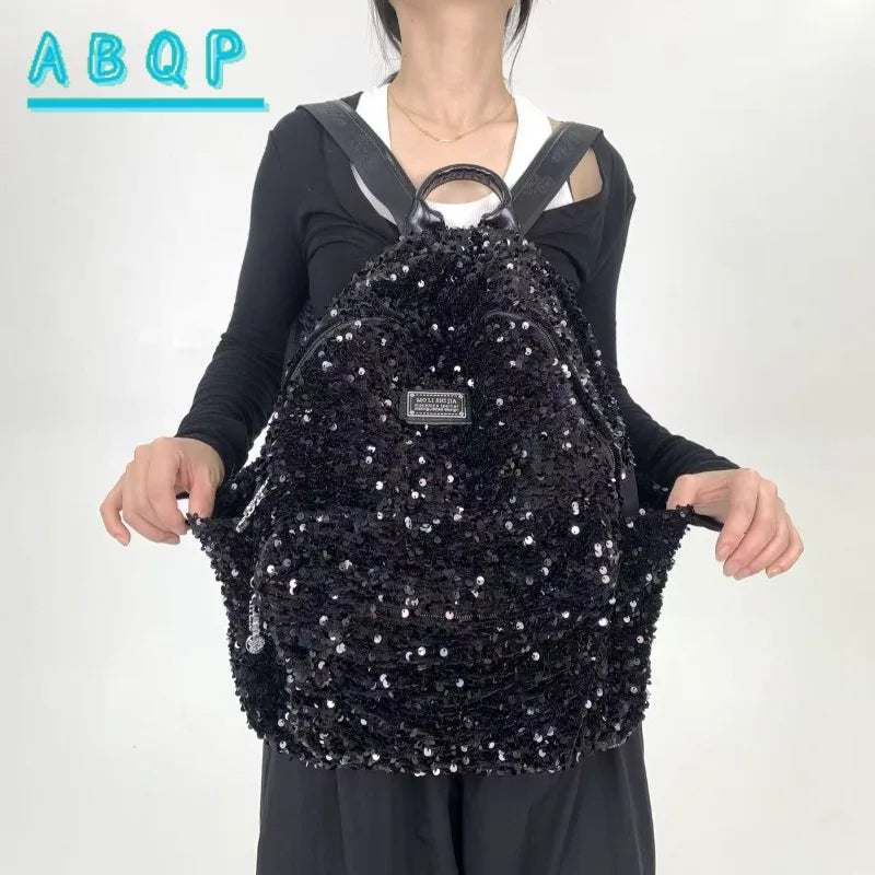 New Women's Sequined Backpack Luxury Brand Sequined Shiny Women's Backpack Large Capacity Fashionable Leisure Travel Backpack