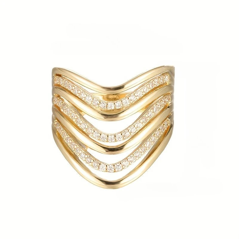 Multi Layer Rhinestone Statement Ring