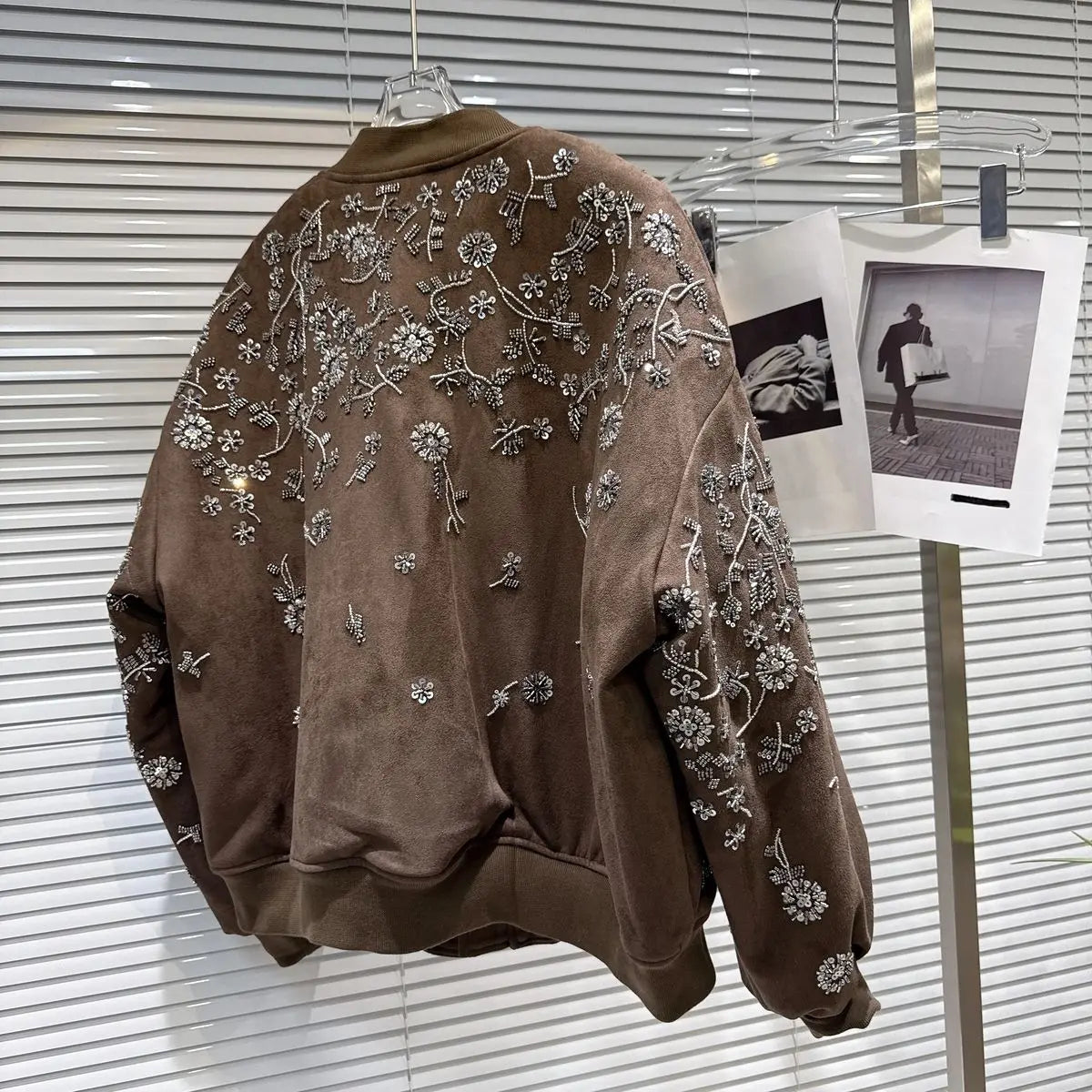 2026 Winter New Coat for Women,Retro Heavy Industry Nail Bead Suede Embroidery Loose Cotton Jacket