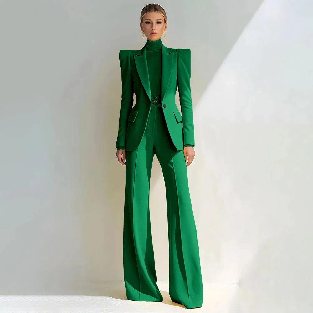 Stylish Double Breasted Two Piece Pantsuit for Women