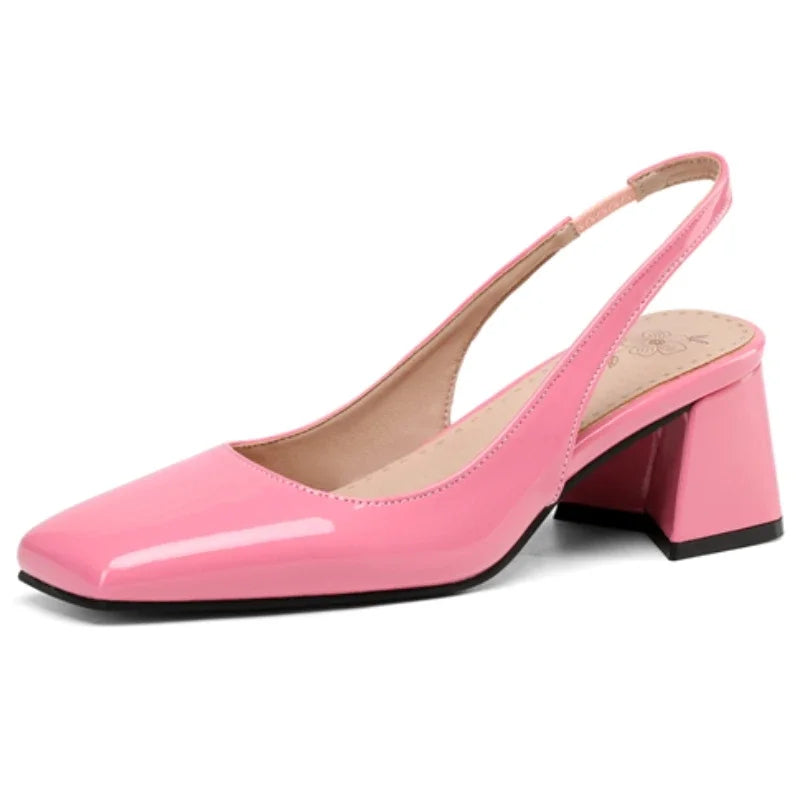 Elegant Bright Green Patent Leather Slingback Pumps for Women