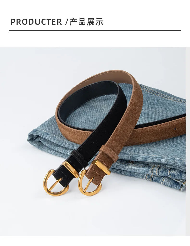 Suede Look Pin Buckle Waist Belt