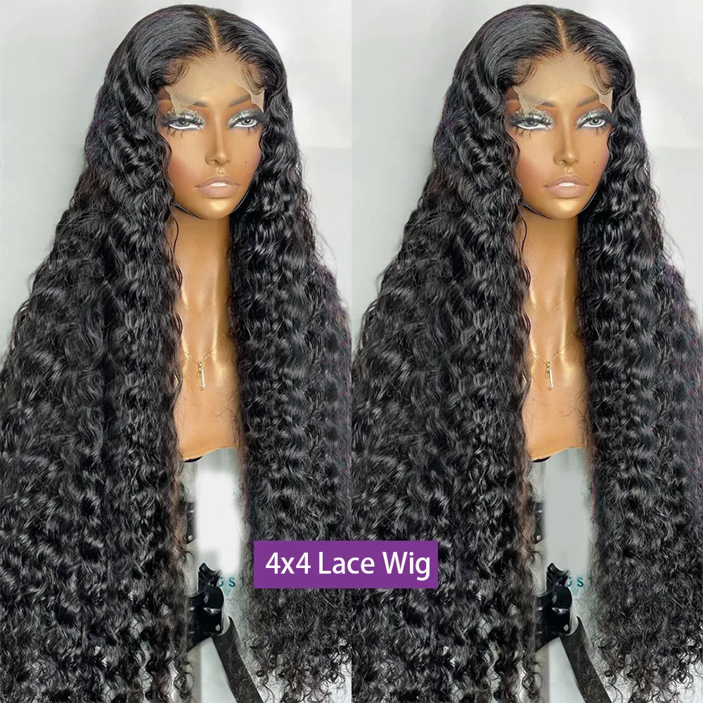 Deep Wave Glueless Human Hair Lace Front Wig for Women