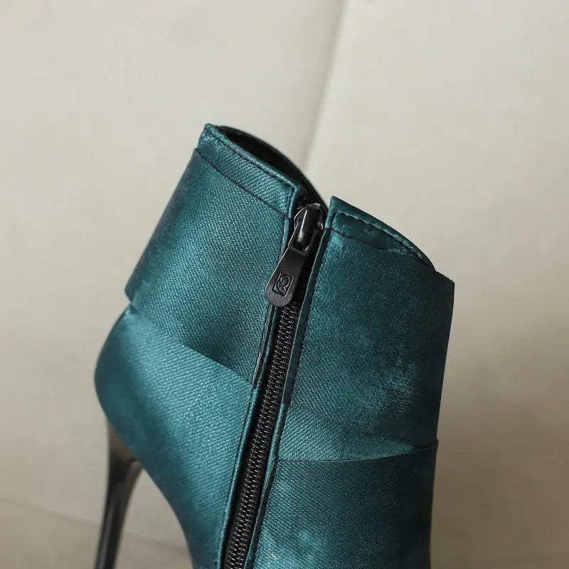 Elegant Bowknot Lace-Up High Heel Ankle Boots for Women