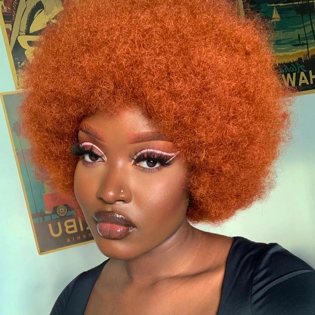 Natural Short Curly Remy Human Hair Bob Wig for Women