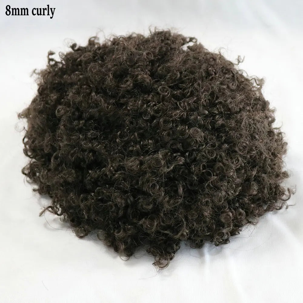 Natural Looking Kinky Curly Afro Human Hair Toupee for Women