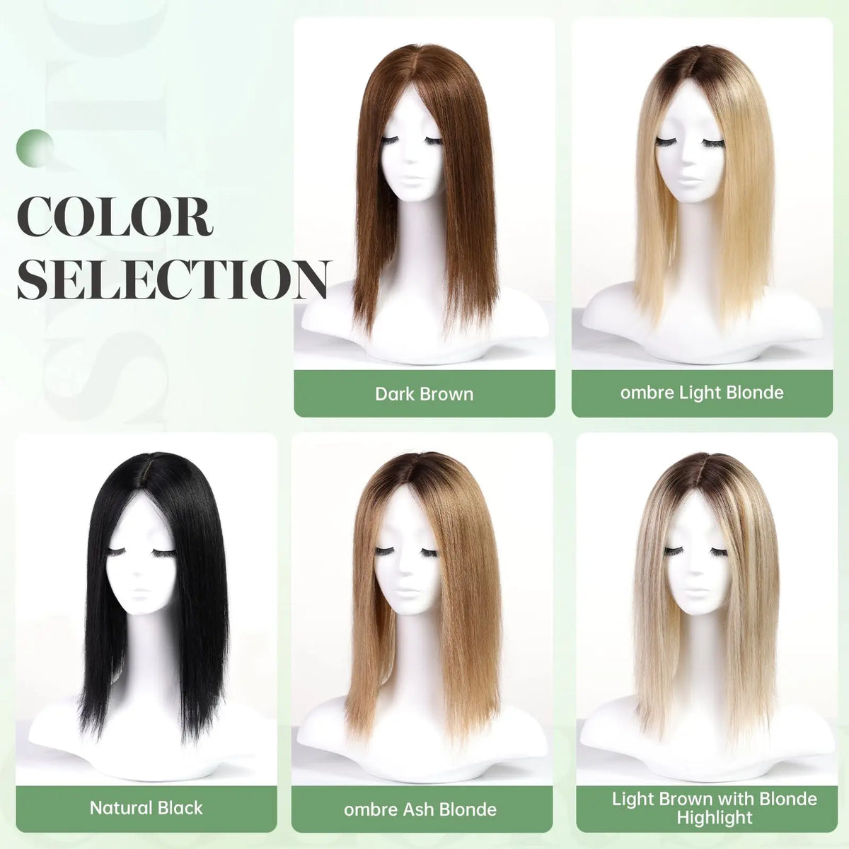 Straight Blonde Dark Root Remy Hair Clip In Topper For Women