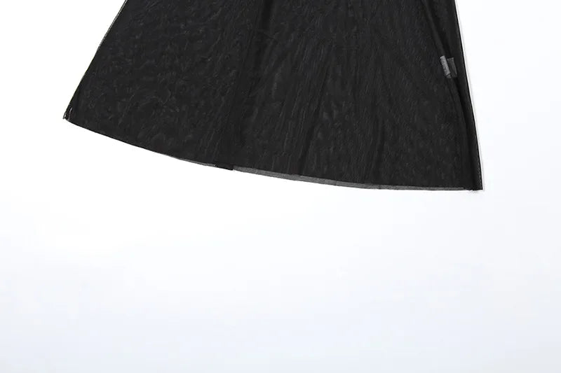 Cryptographic Long Sleeve See Through Mesh Dress Velvet Fashion Club Party Gown Black Turtleneck Vestido Bodycon Dress Clothes