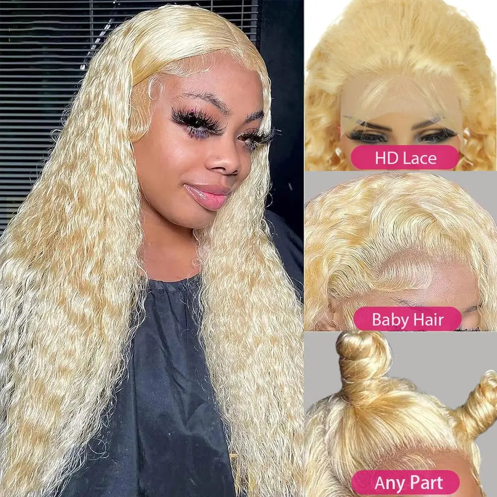 Long Deep Wave Lace Front Human Hair Wig for Women