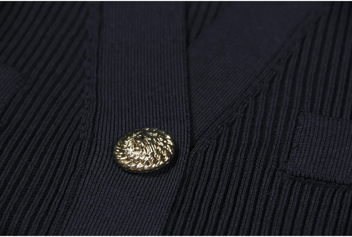 High-end Spring and Autumn New Fashion Women's Knitted Jacket Slim Elegant Commuter Knitted Top Cardigan Hidden Button Sweater