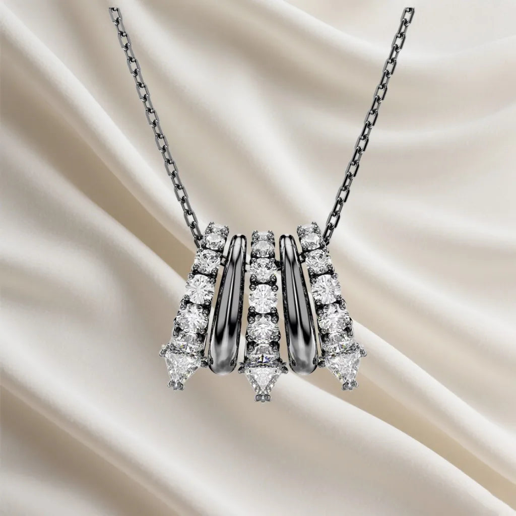 Sparkling Inlaid Pearl Pendant Jewelry Set for Women