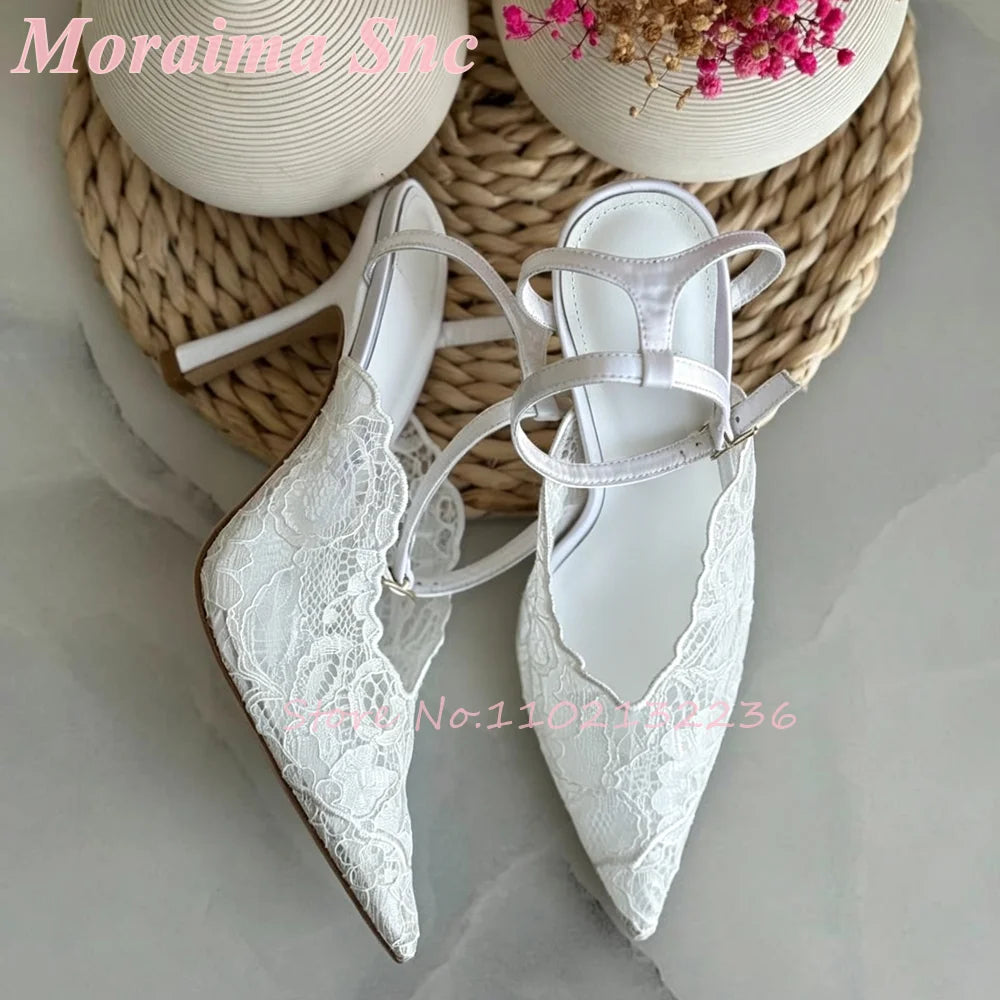 Satin Pointed Toe Ankle Strap Sandals