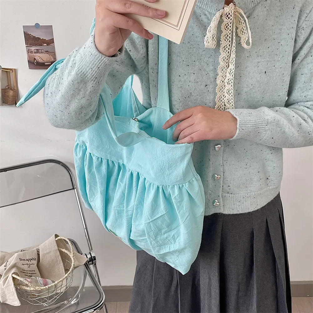 Casual Large Capacity Belted Canvas Tote Bag for Women