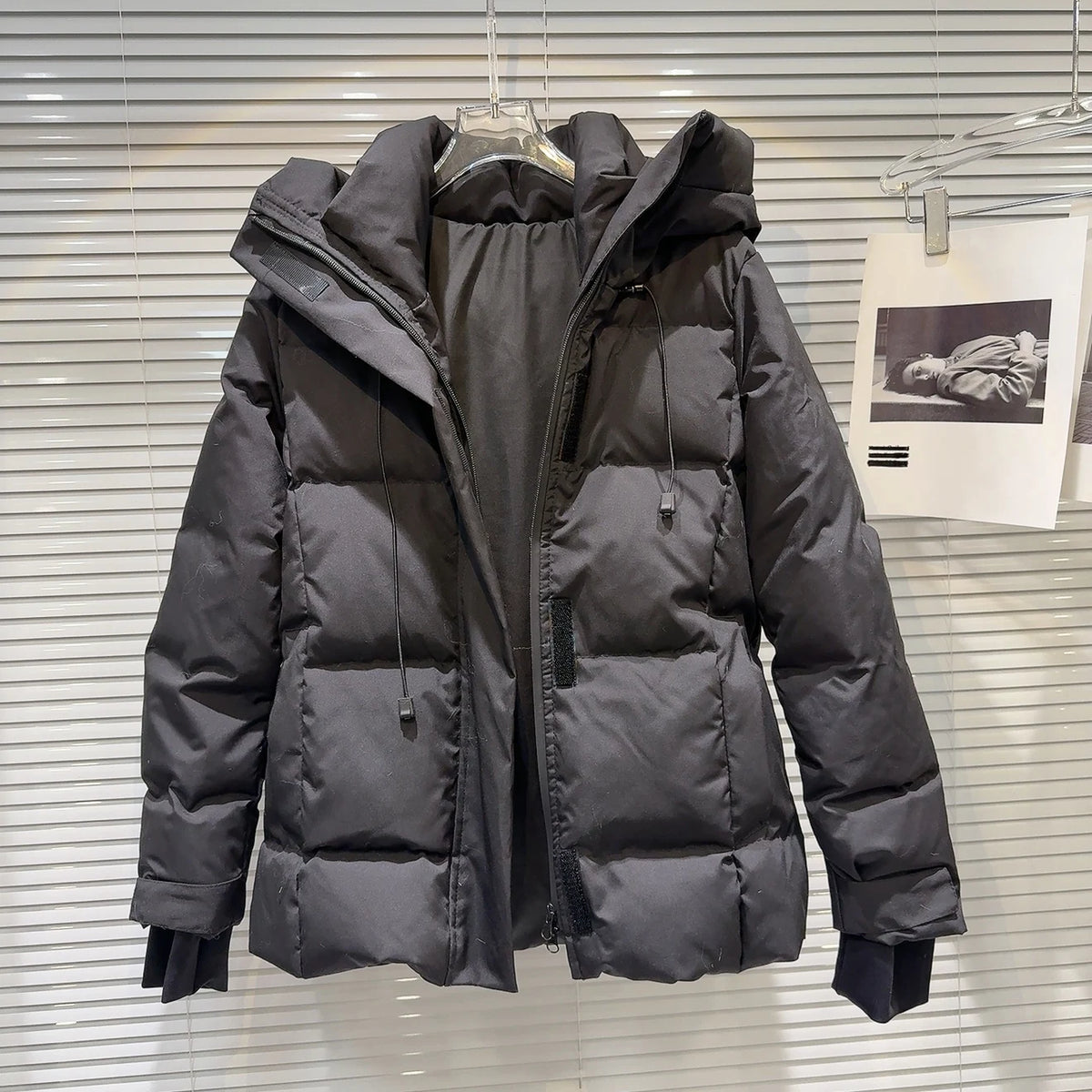 Warm Belted Hooded Winter Puffer Down Jacket for Women
